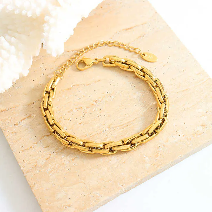 سوار سلسلة من الفولاذ المقاوم للصدأ بتصميم عصري مخصص -  Personalized Fashion Stainless Steel Bracelet Waterproof Chain Bracelet