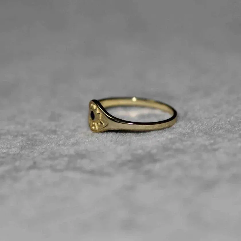 14k Evil Eye Ring with Birthday Stone