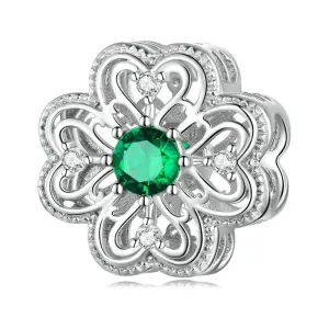 925 Sterling Silver Four Leaf Clover Beaded Bracelet
