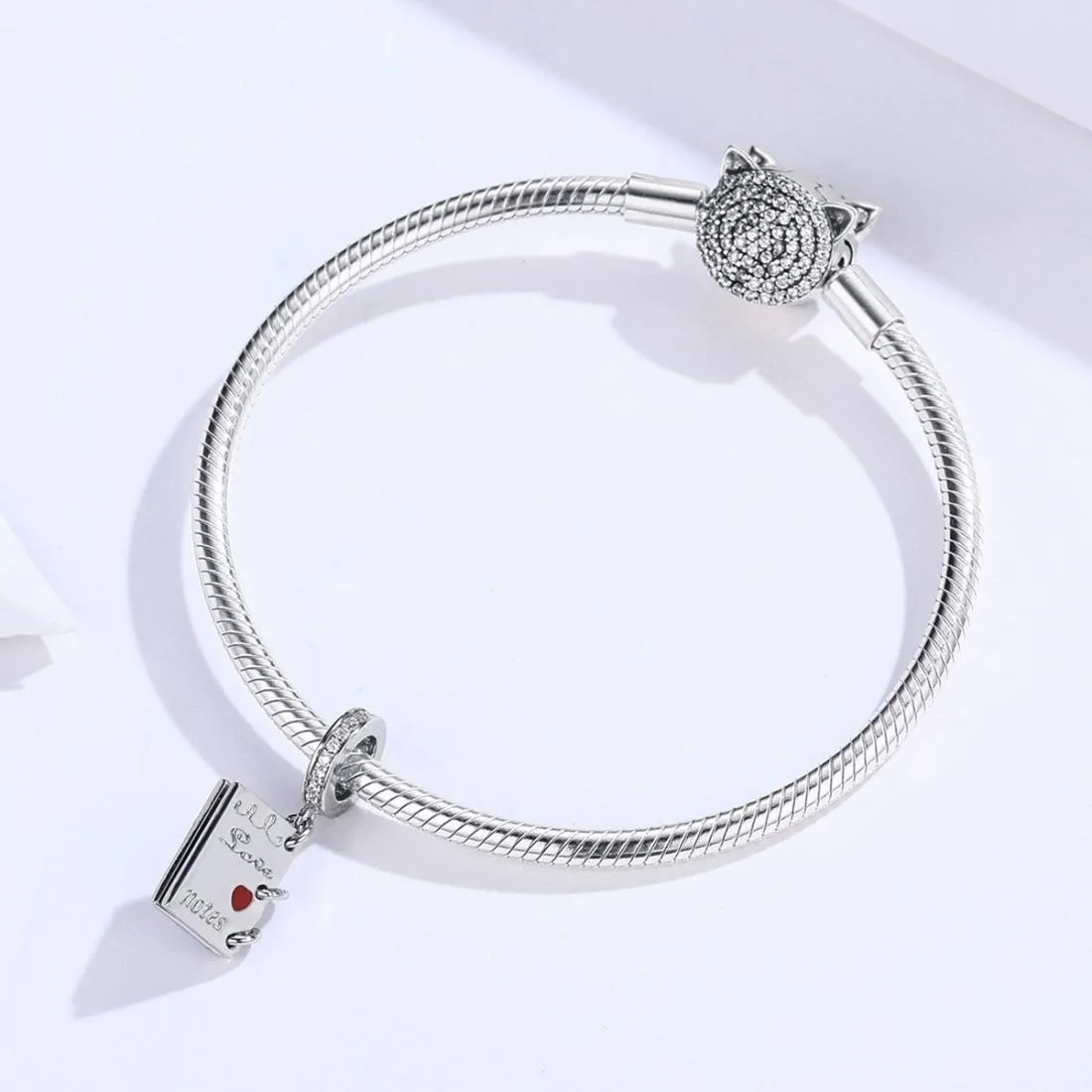 925 Sterling Silver Love Letter Bracelet Charm Diy Accessory