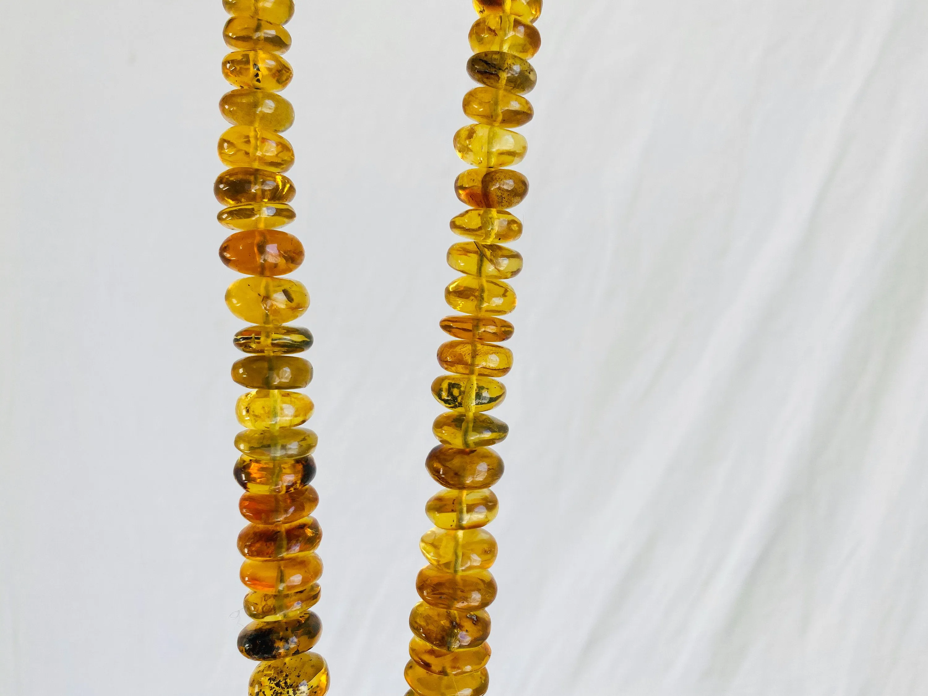 Amber Beaded Necklace. Karen Hill Tribe Silver.