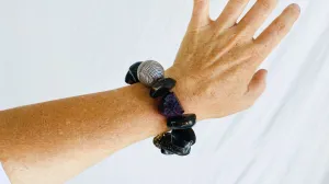 Amber, Fluorite & Silver Bracelet.