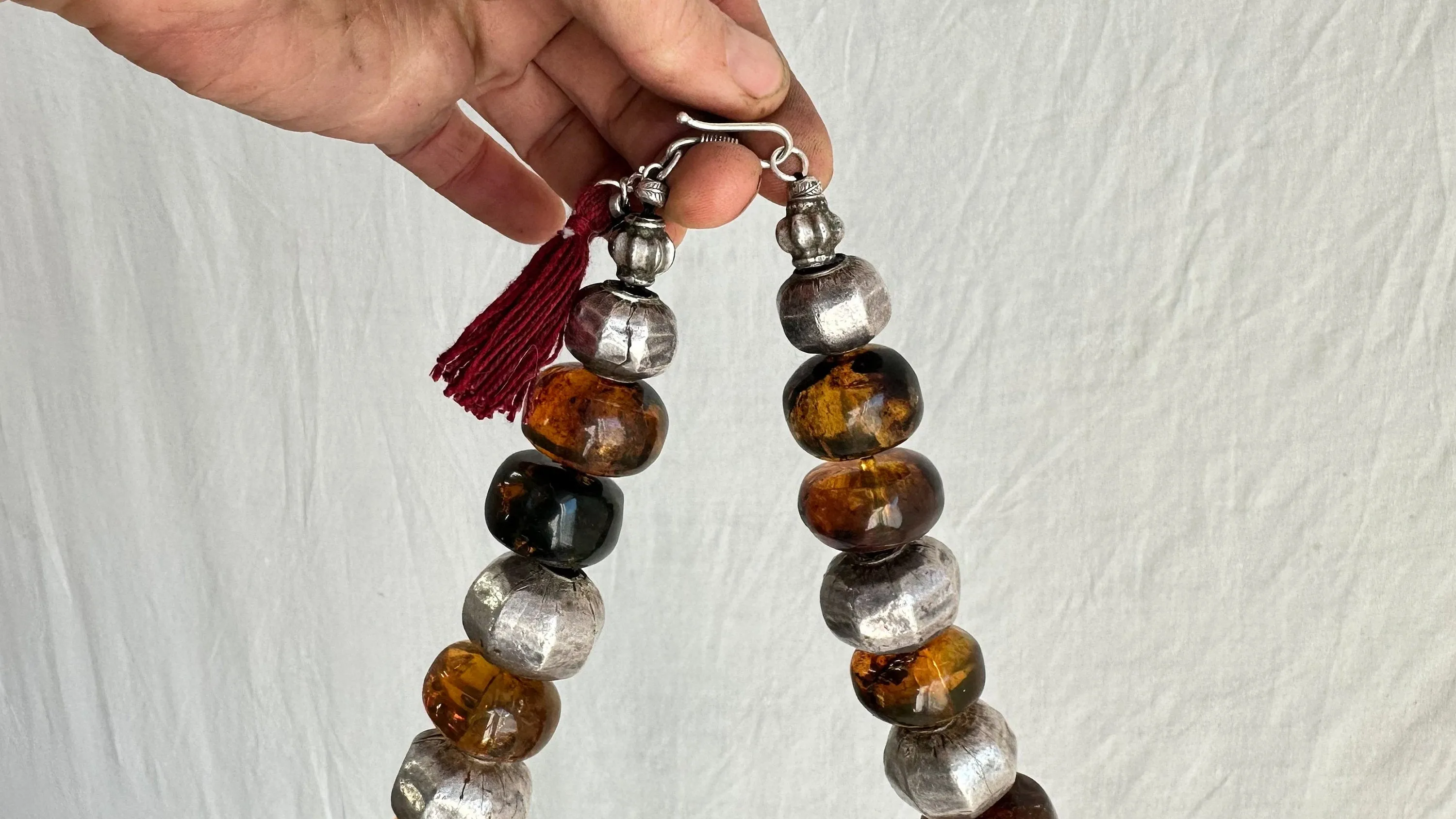 Amber Necklace and Sterling. Mexican Amber. Dramatic and Gorgeous! IN COMPLIANCE with Etsy Regulations
