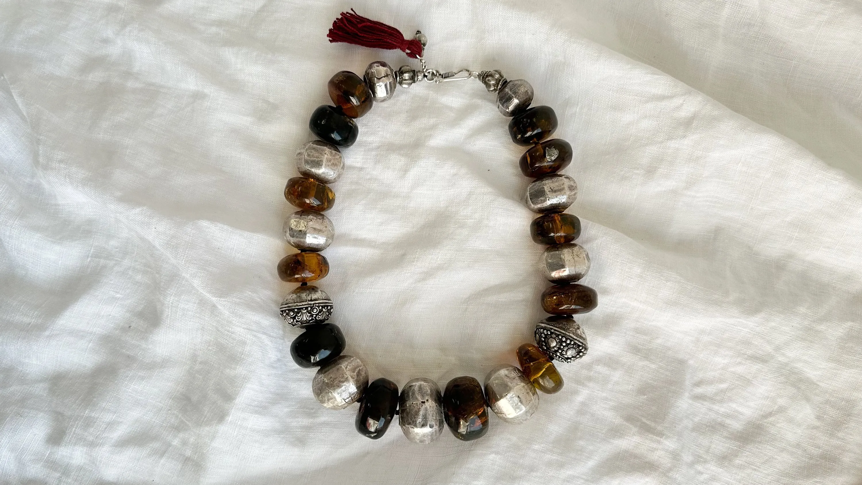 Amber Necklace and Sterling. Mexican Amber. Dramatic and Gorgeous! IN COMPLIANCE with Etsy Regulations