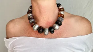 Amber Necklace and Sterling. Mexican Amber. Dramatic and Gorgeous! IN COMPLIANCE with Etsy Regulations