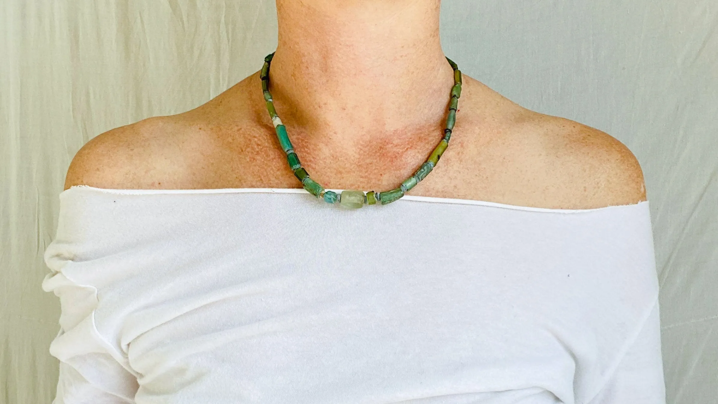 Ancient Roman Glass Necklace. 0313
