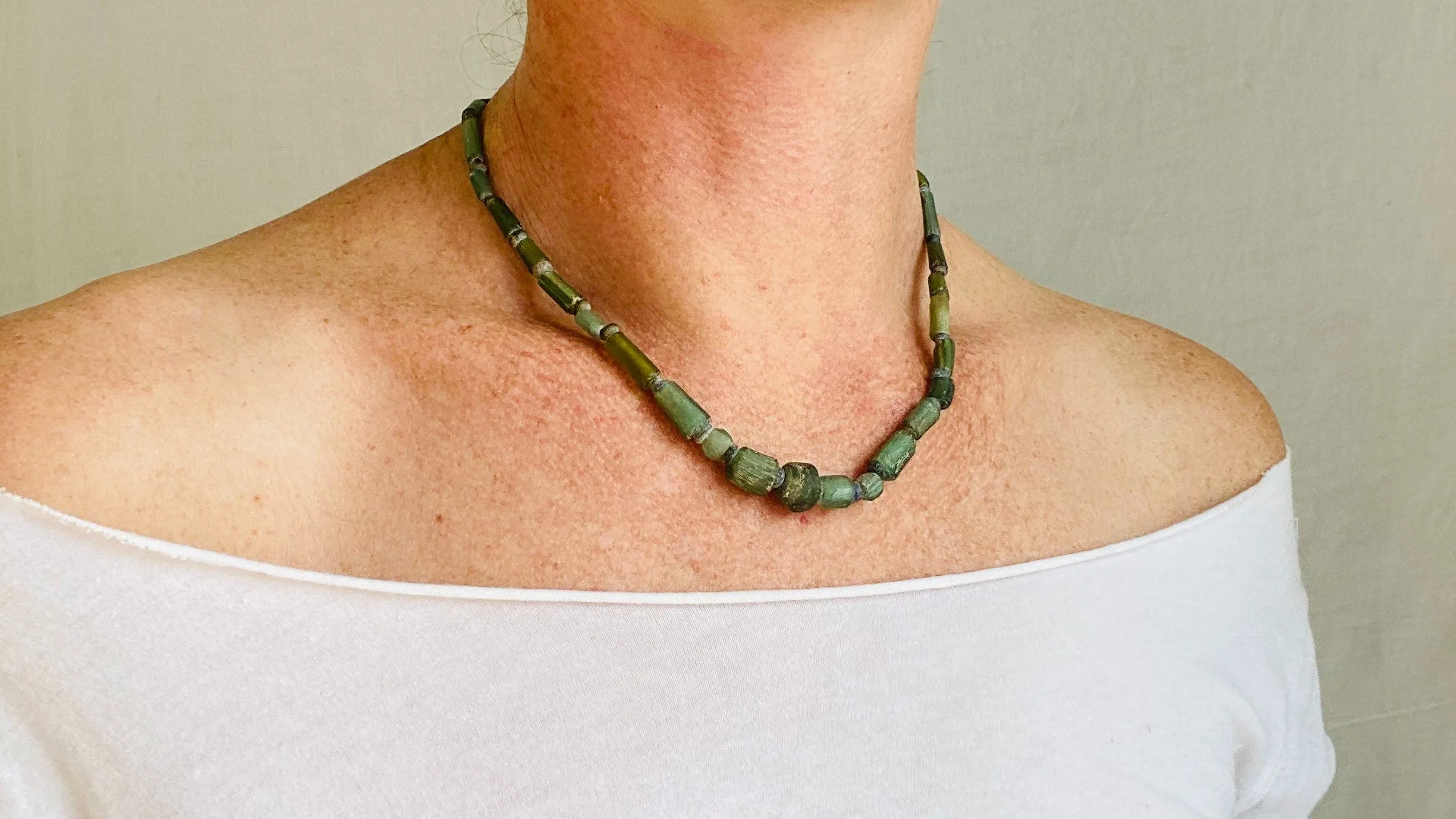 Ancient Roman Glass Necklace. 0326