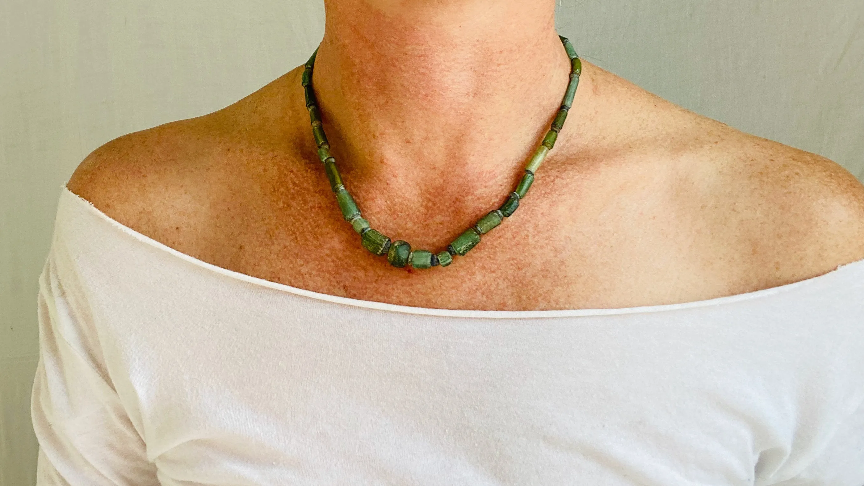 Ancient Roman Glass Necklace. 0326