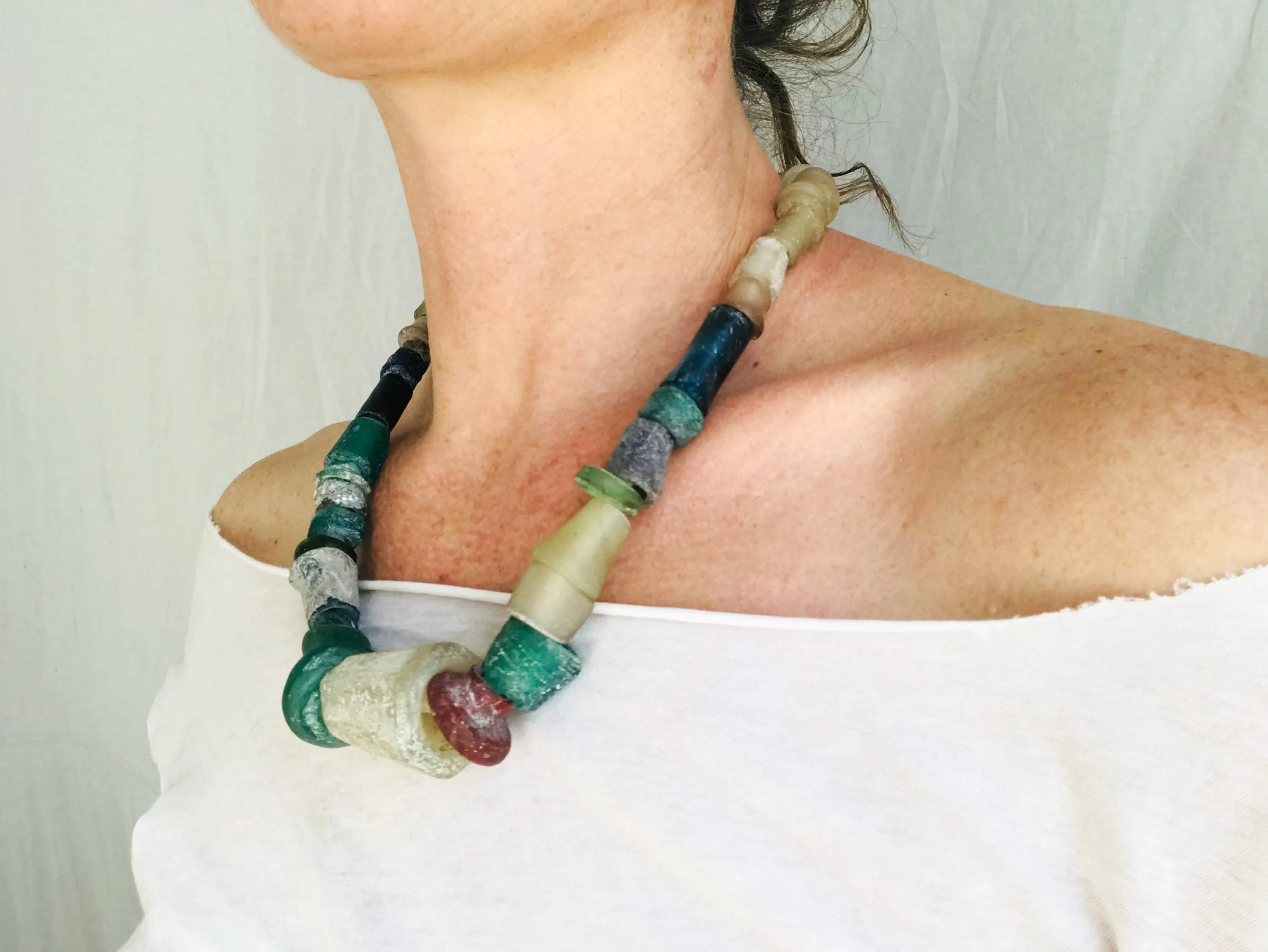 Ancient Roman Glass Necklace.