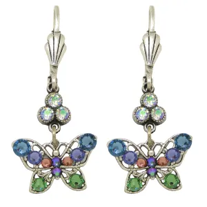 Anne Koplik Small Openwork Blue Butterfly Earrings with Swarovski Crystal ES3176DEN