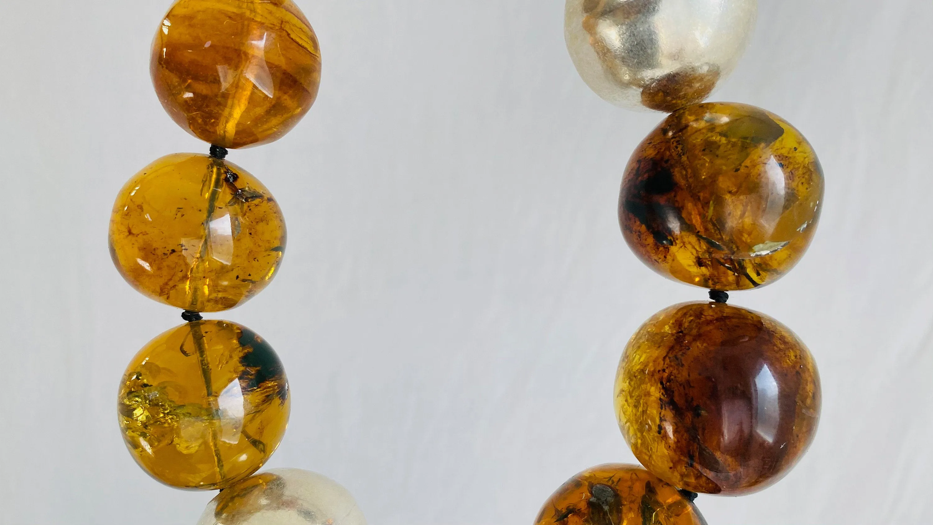 Asymm Amber Beaded Necklace. Mexican Amber. Dramatic and Gorgeous!