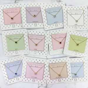 Birthstone Necklace in Gold