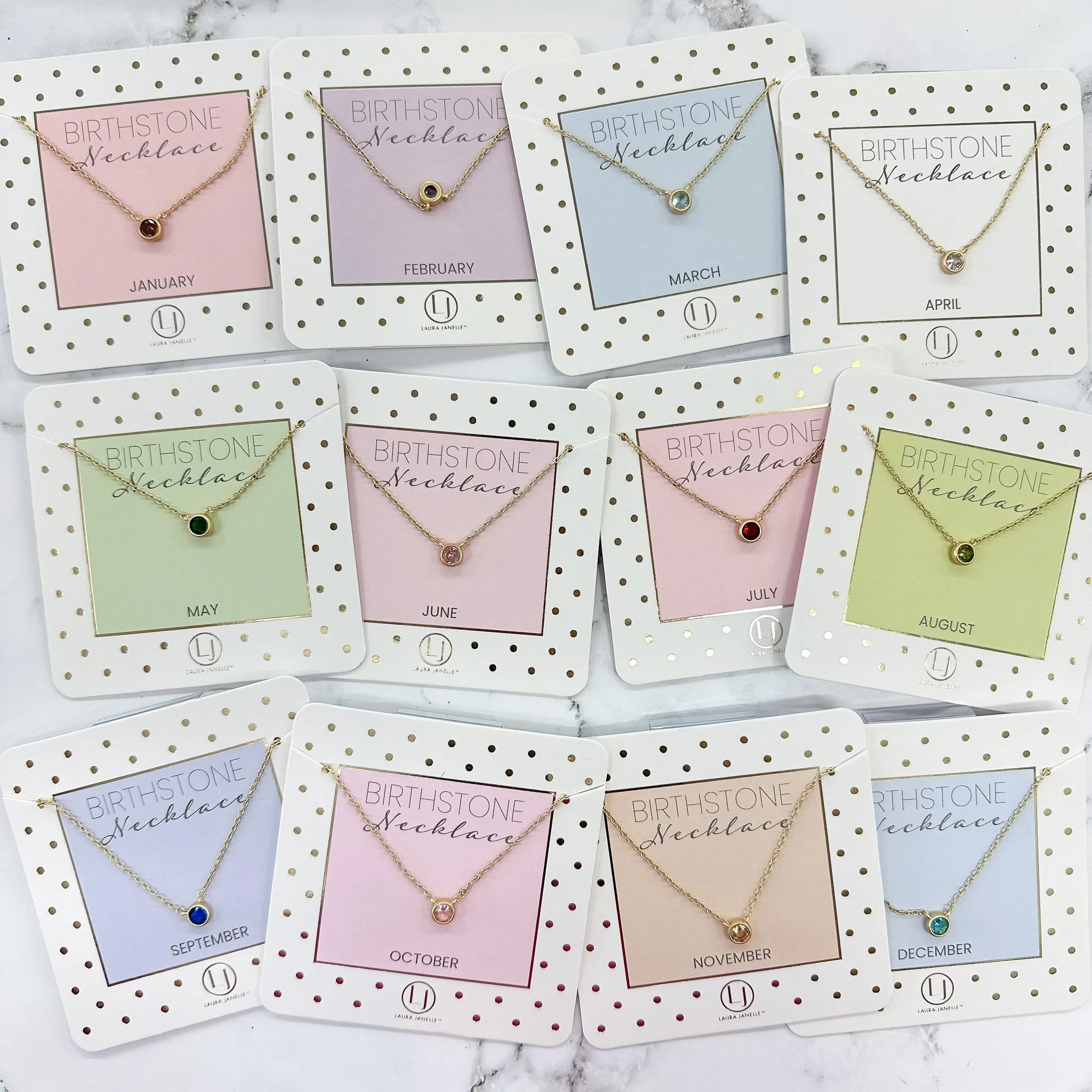 Birthstone Necklace in Gold