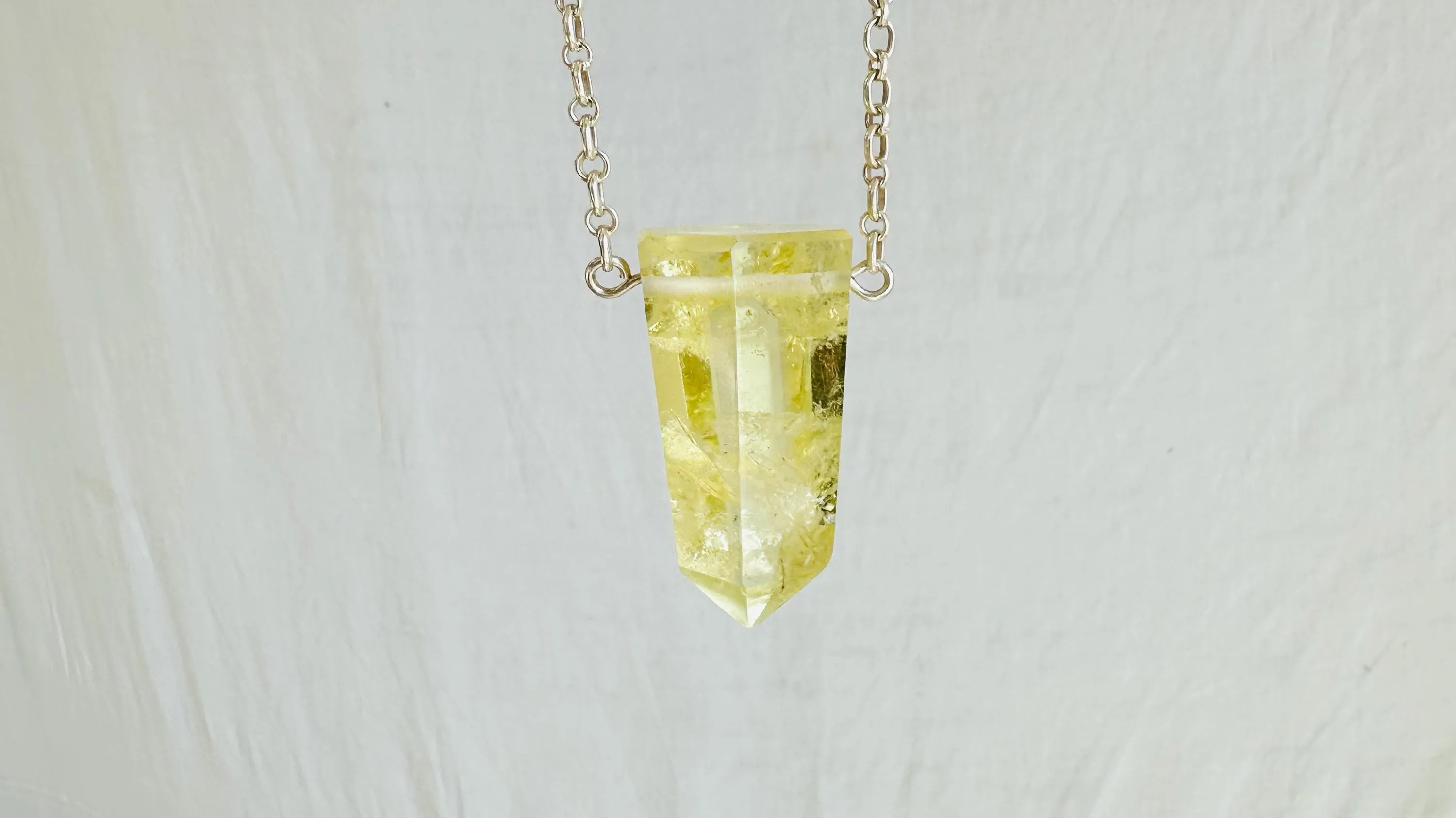 Citrine & Silver Pendant Necklace. Handmade Sterling Silver. 2303