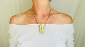 Citrine & Silver Pendant Necklace. Handmade Sterling Silver. 2303