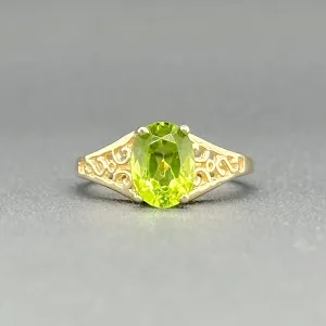 Estate 14K Y Gold 1.38ct Peridot Ring