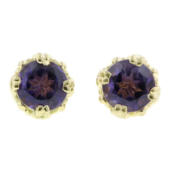 Fancy Basket Gemstone Stud Earring 18k- Heirloom by Doyle & Doyle