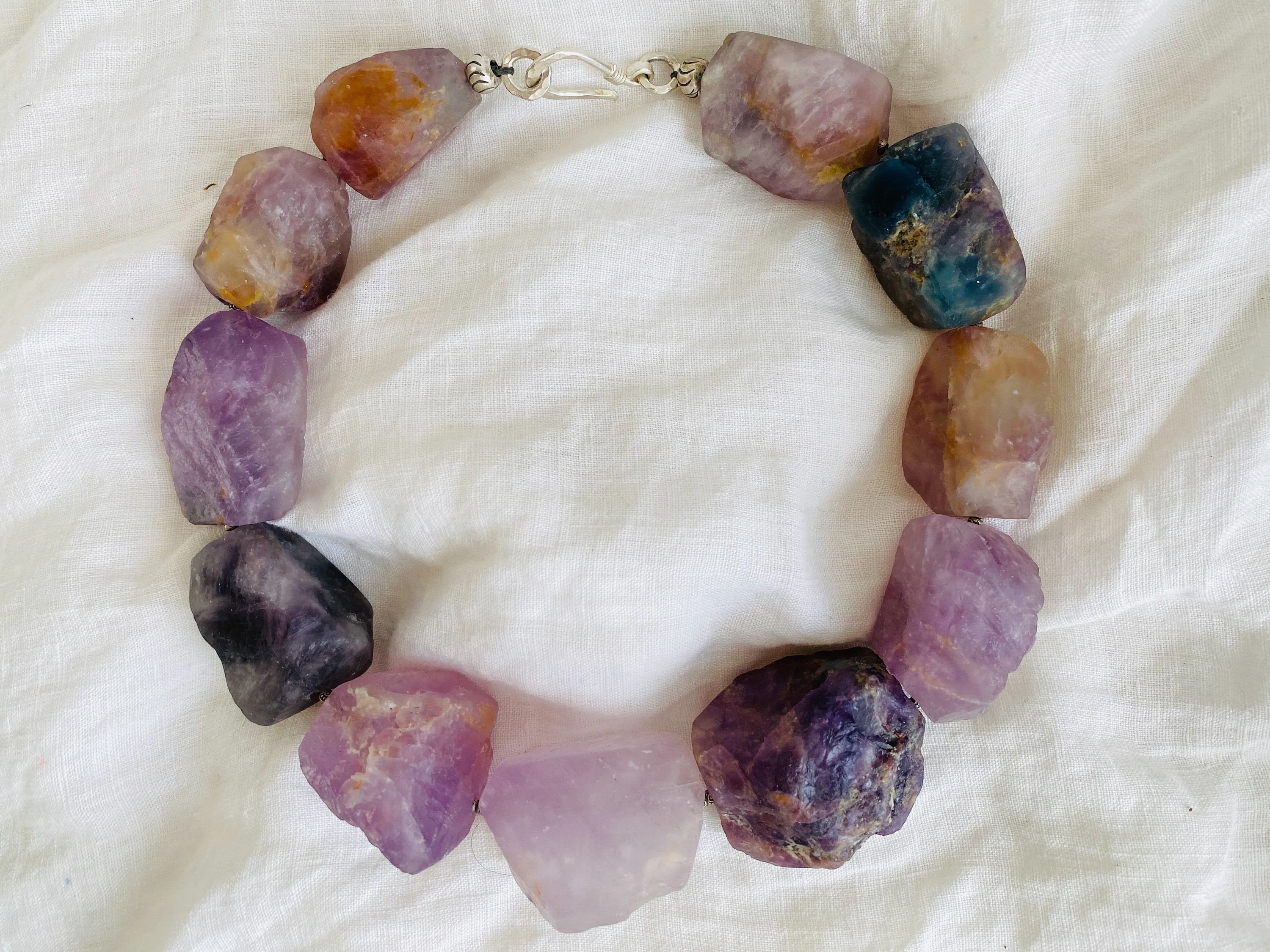 Fluorite & Silver Choker Necklace.