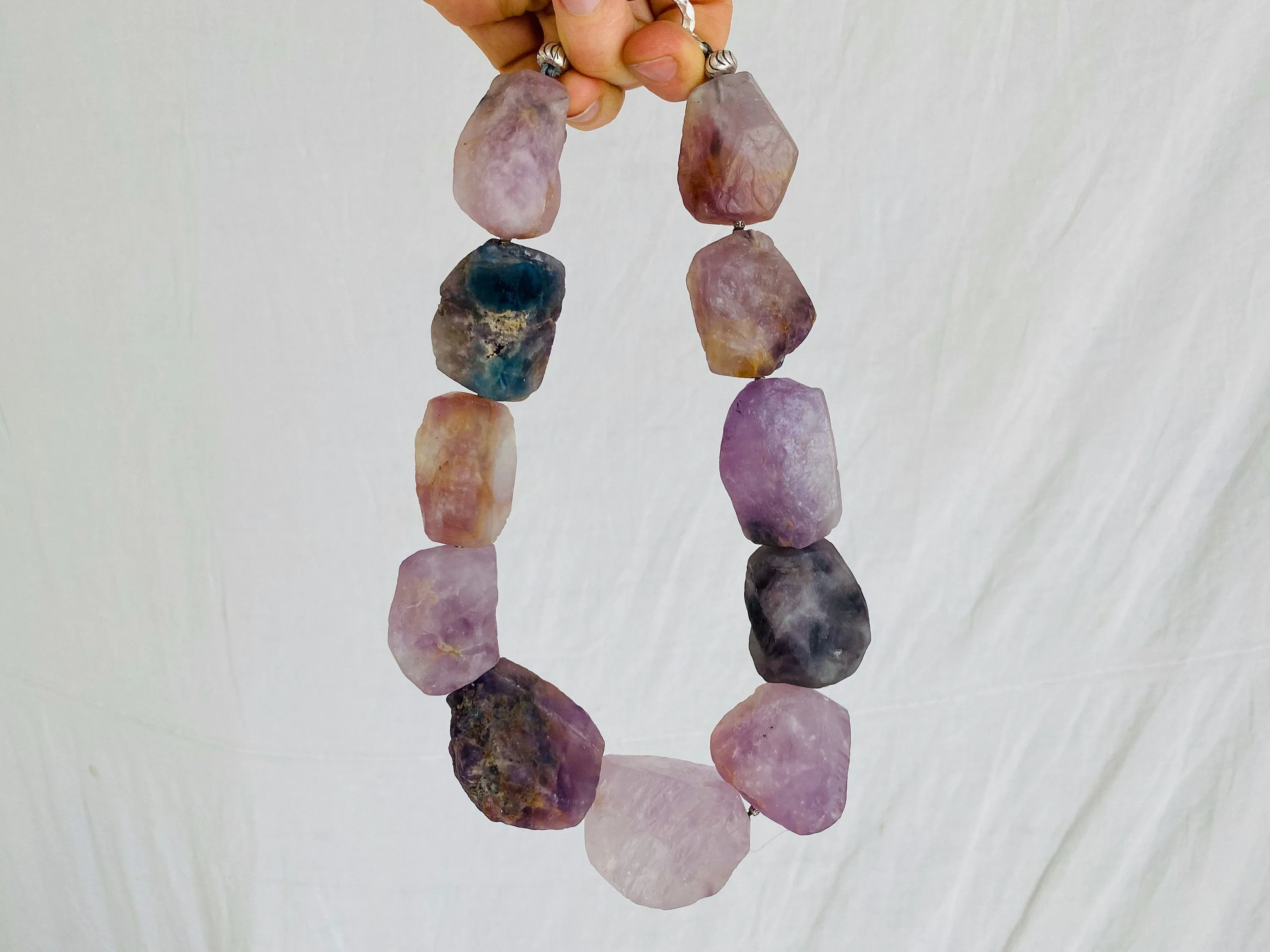 Fluorite & Silver Choker Necklace.