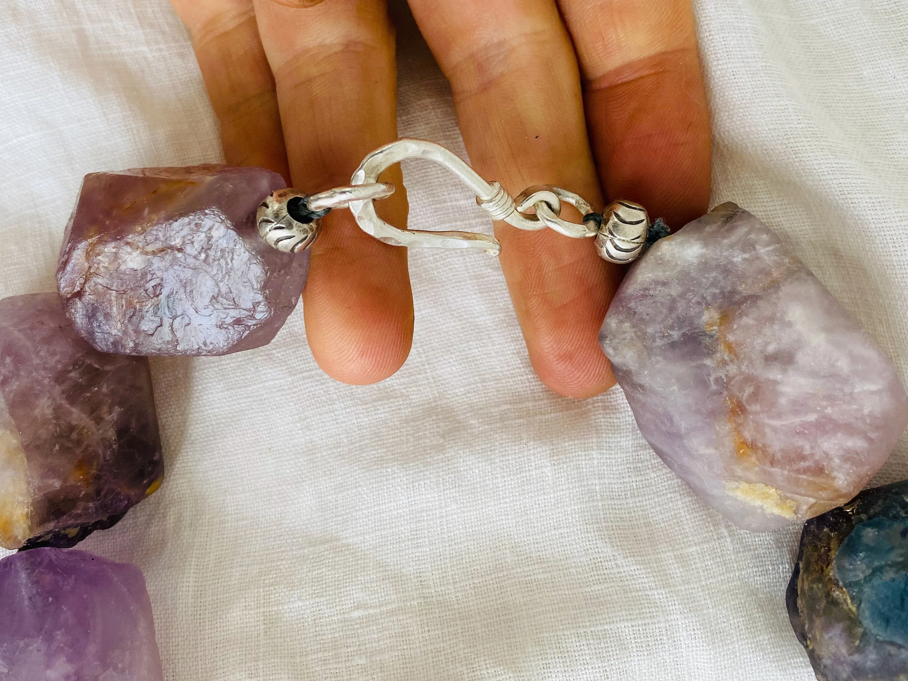 Fluorite & Silver Choker Necklace.