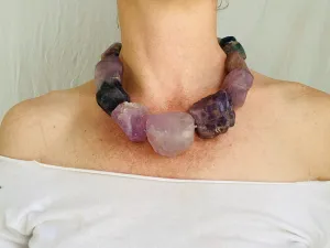 Fluorite & Silver Choker Necklace.