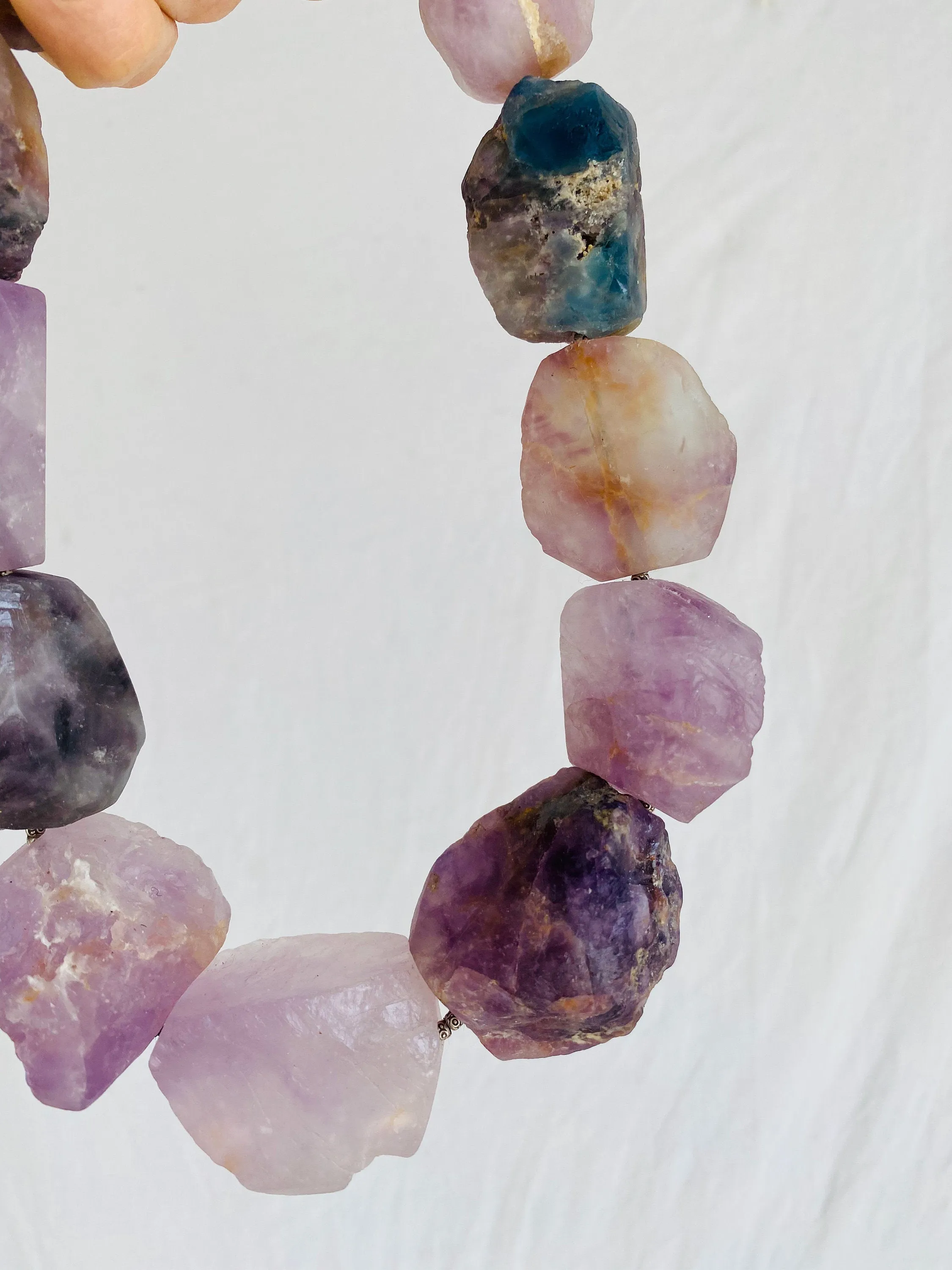 Fluorite & Silver Choker Necklace.
