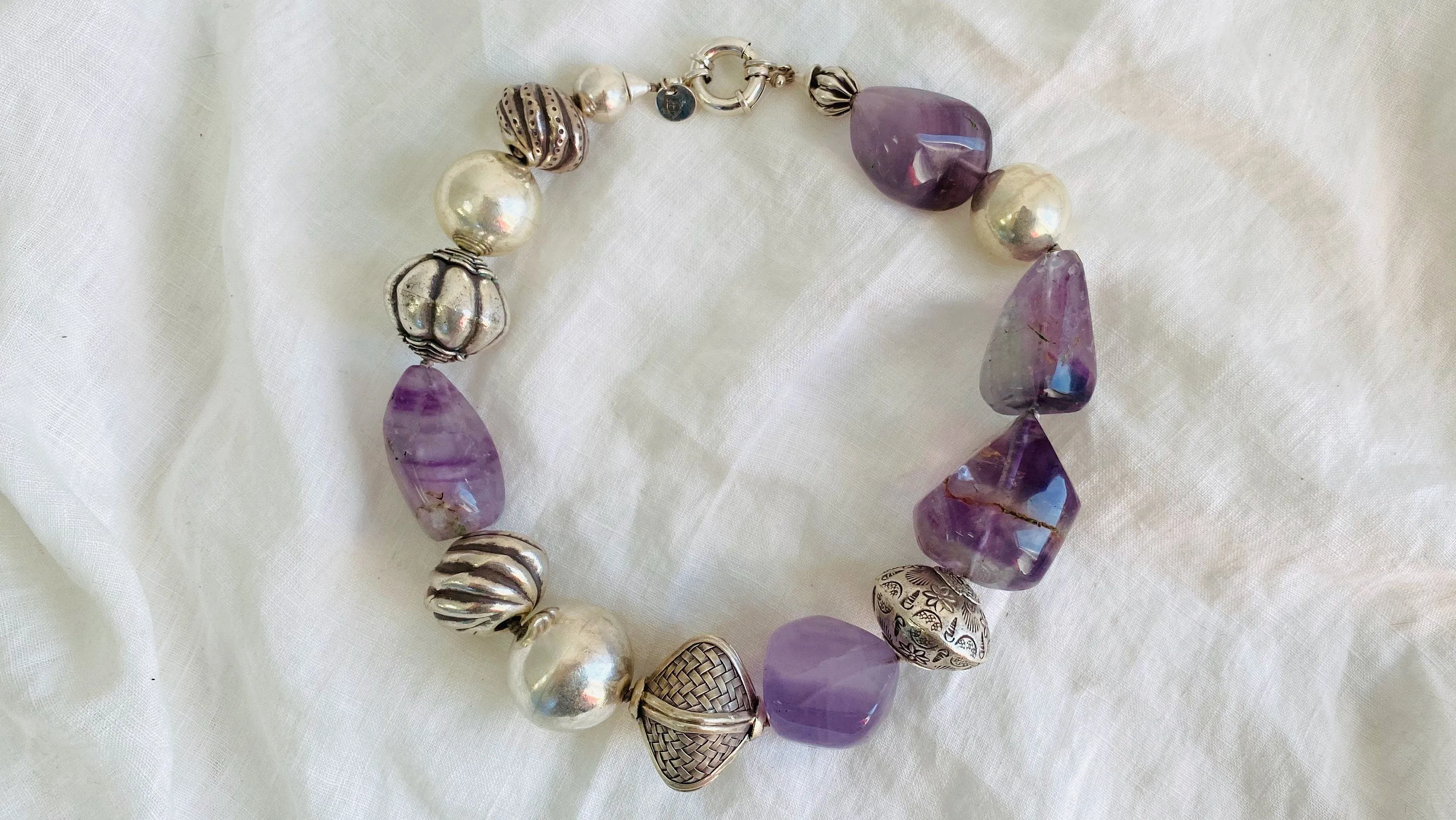Fluorite & Sterling Silver Necklace.