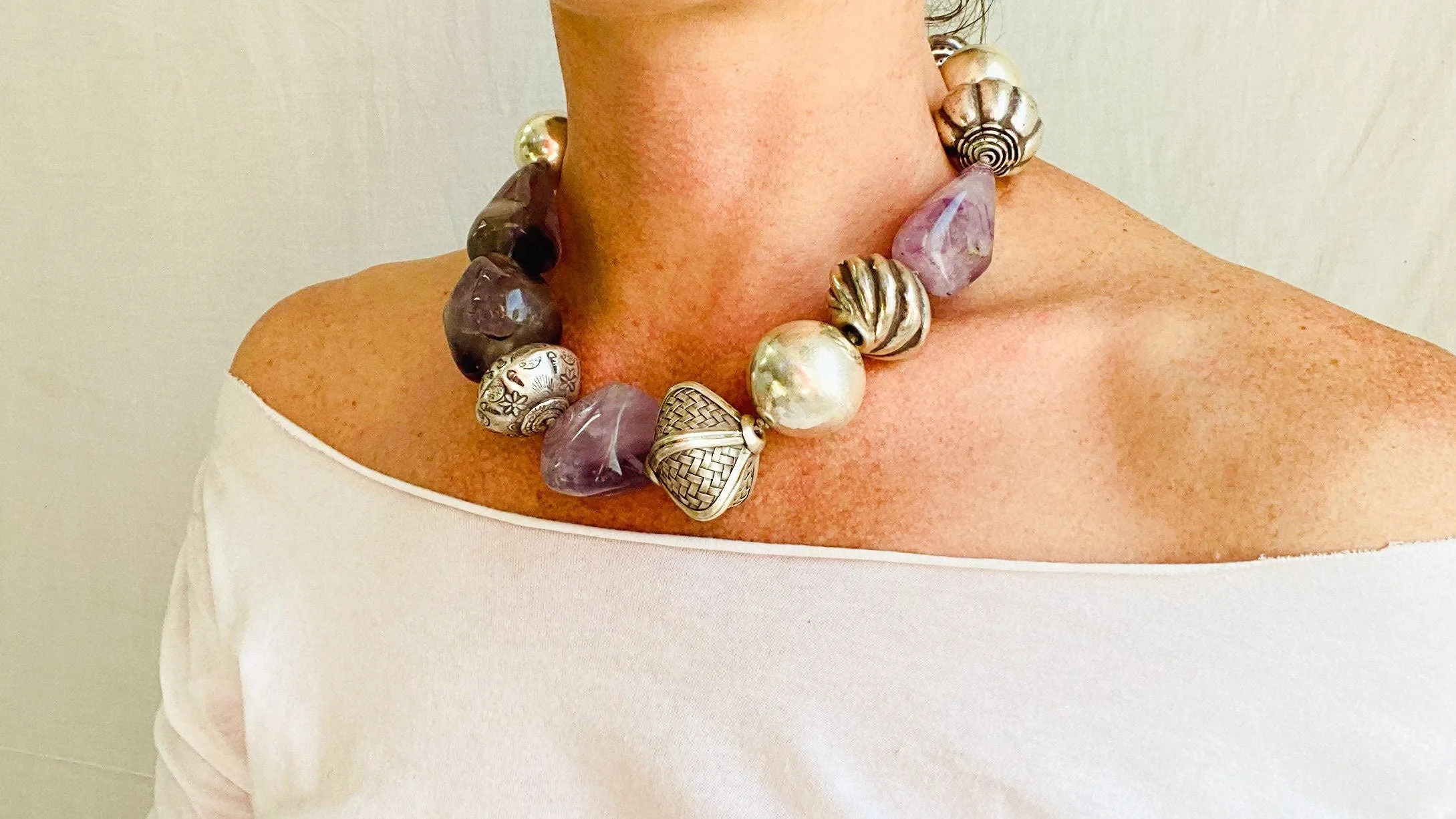 Fluorite & Sterling Silver Necklace.