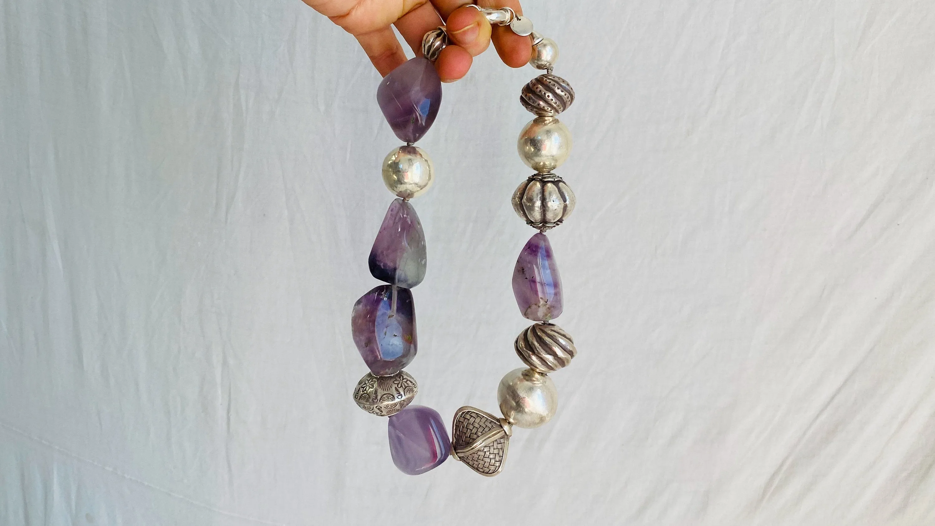 Fluorite & Sterling Silver Necklace.