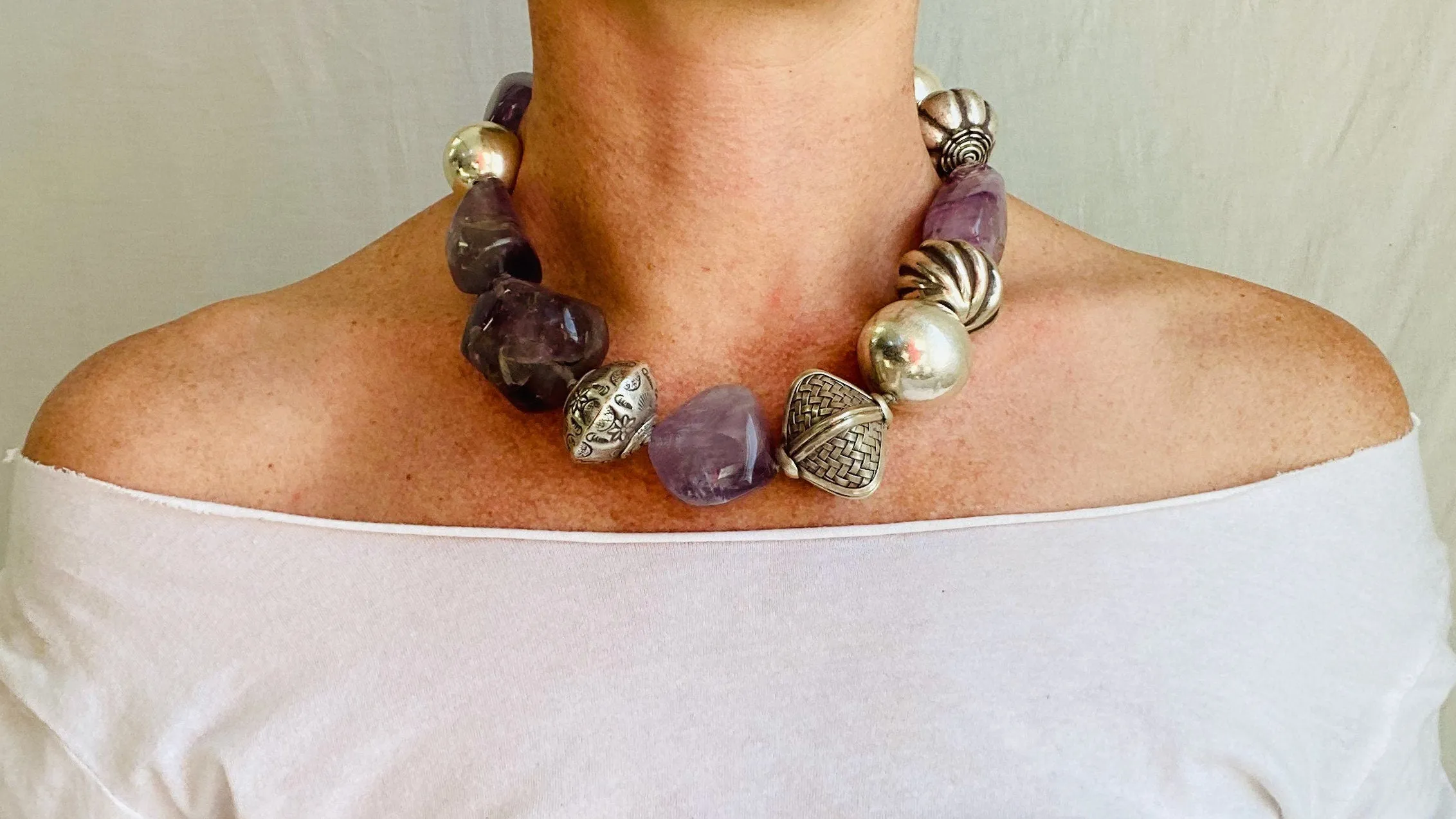 Fluorite & Sterling Silver Necklace.