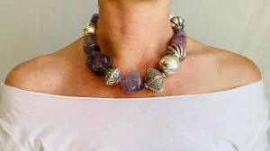 Fluorite & Sterling Silver Necklace.