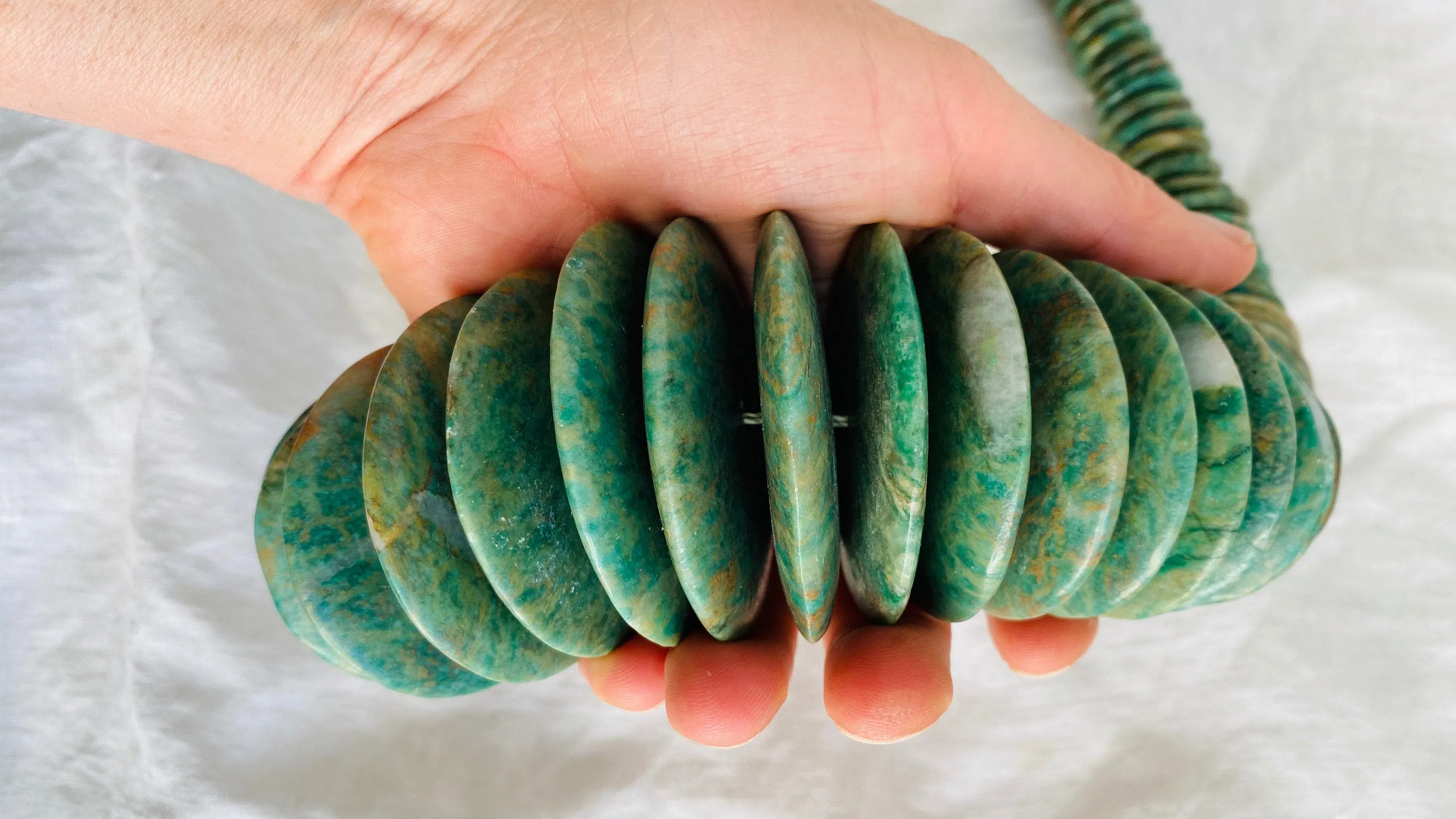 Guatemalita Jade Necklace. Graduated Disks Necklace. Guatemalan.