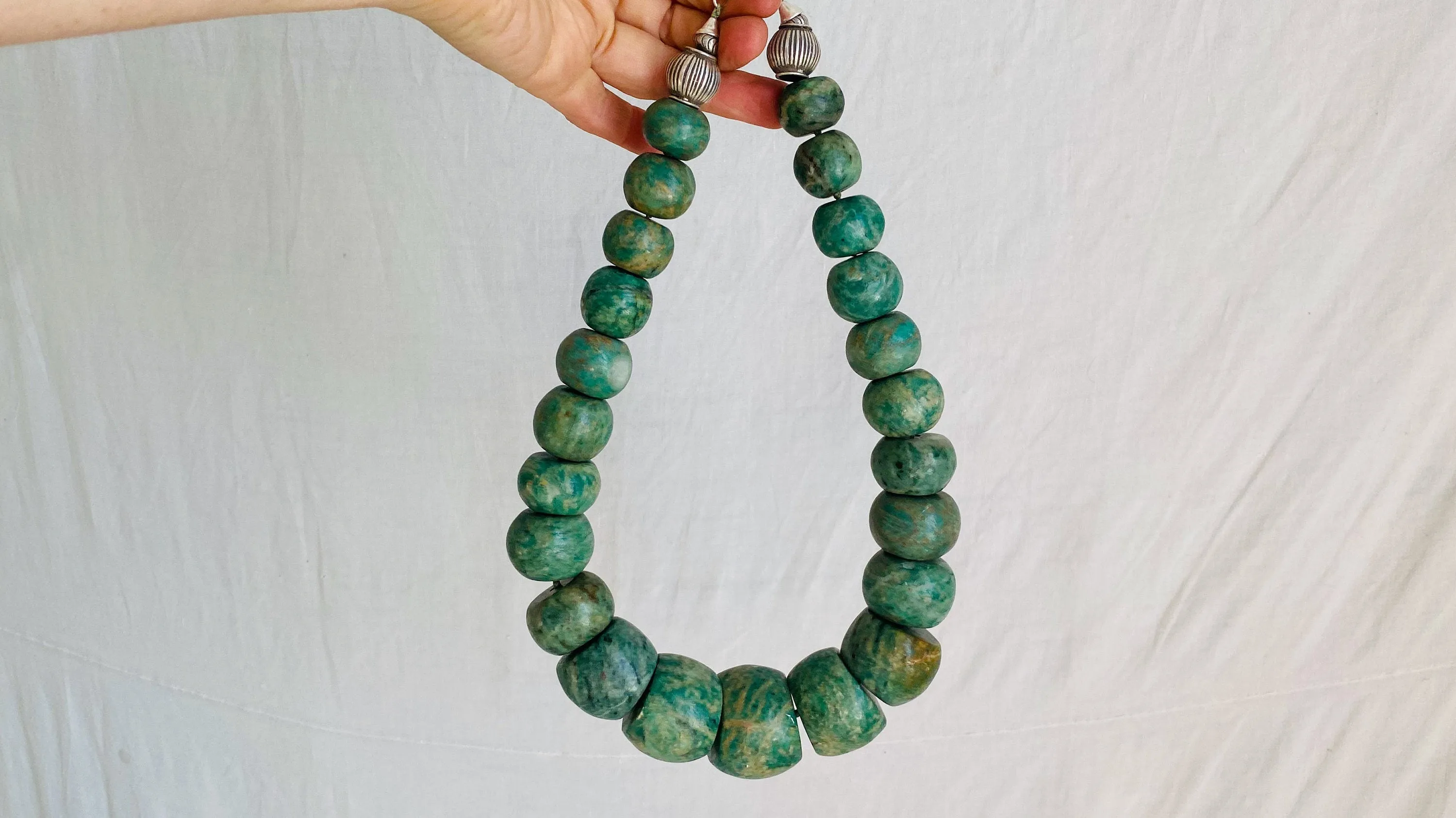 Guatemalita Jade Necklace. Sterling Silver. 1258