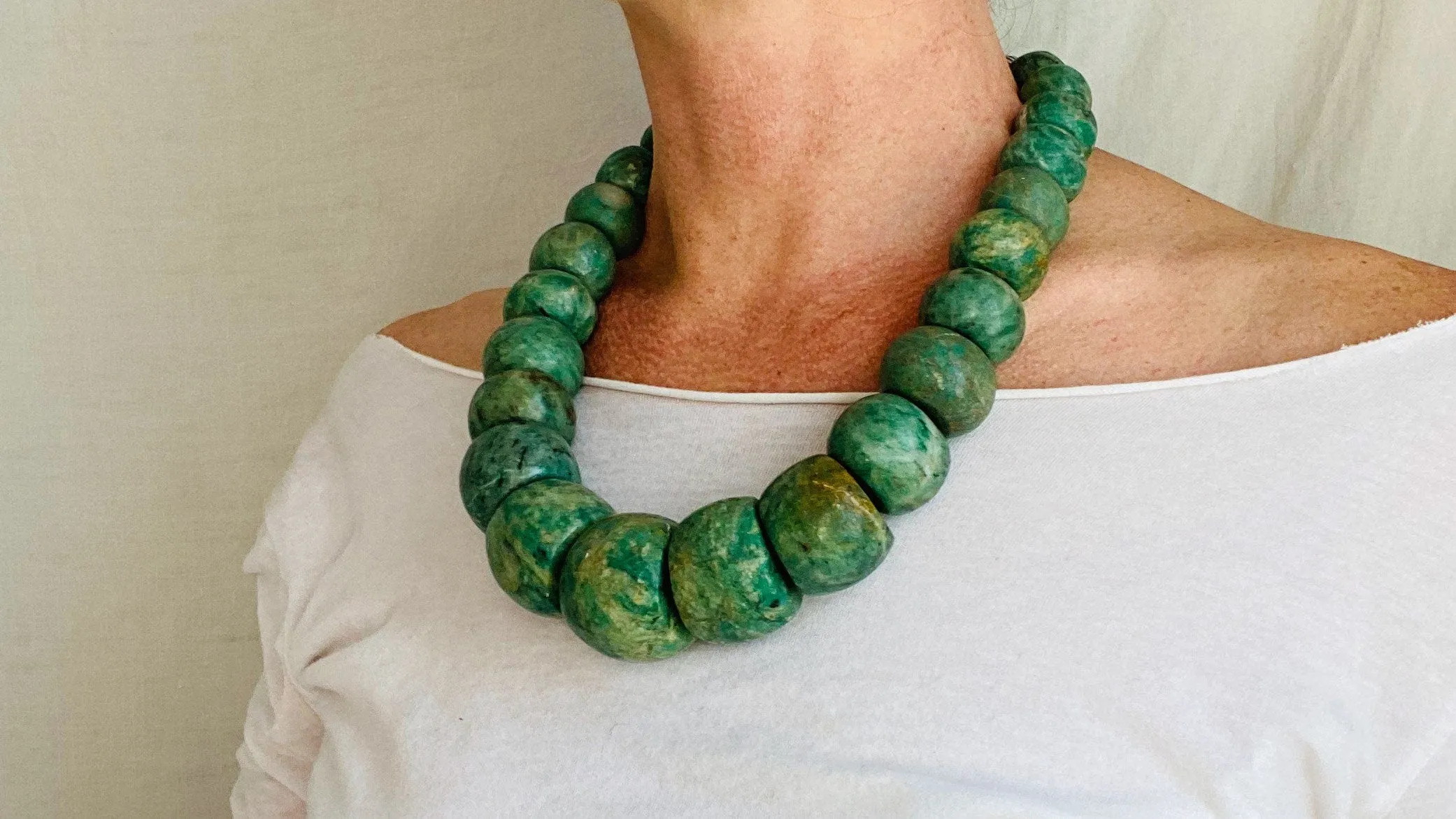 Guatemalita Jade Necklace. Sterling Silver. 1258