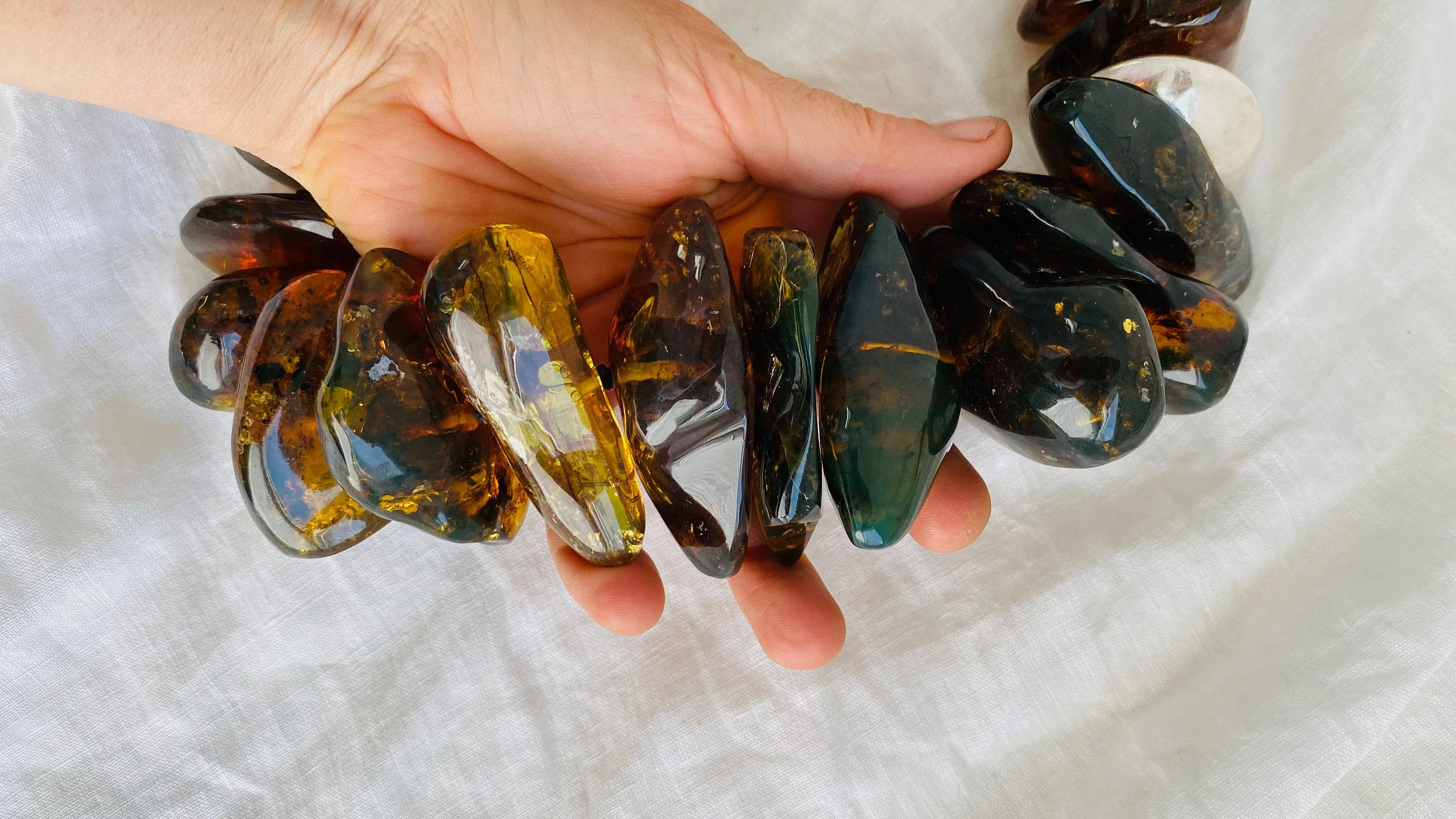 Huge Amber Beaded Necklace. Mexican Amber. Dramatic and Gorgeous!