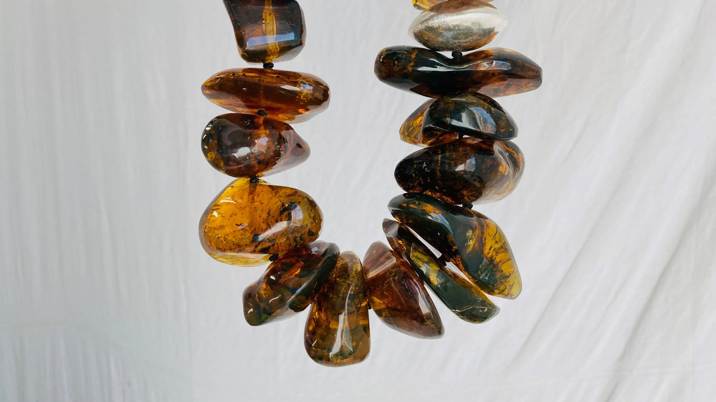 Huge Amber Beaded Necklace. Mexican Amber. Dramatic and Gorgeous!