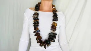 Huge Amber Beaded Necklace. Mexican Amber. Dramatic and Gorgeous!