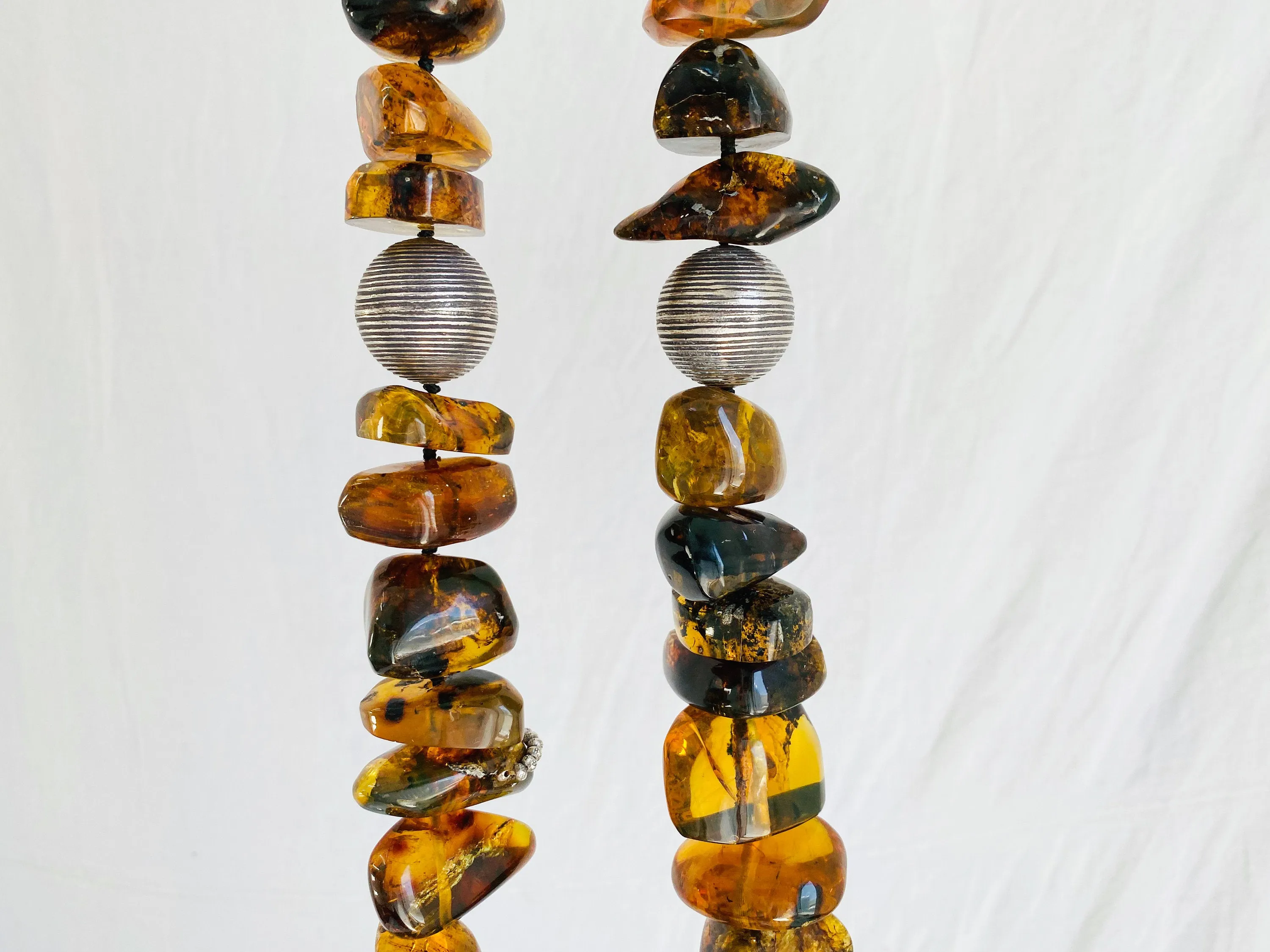 Huge Graduated Amber Chip Beaded Necklace. Mexican Amber. Dramatic and Gorgeous!
