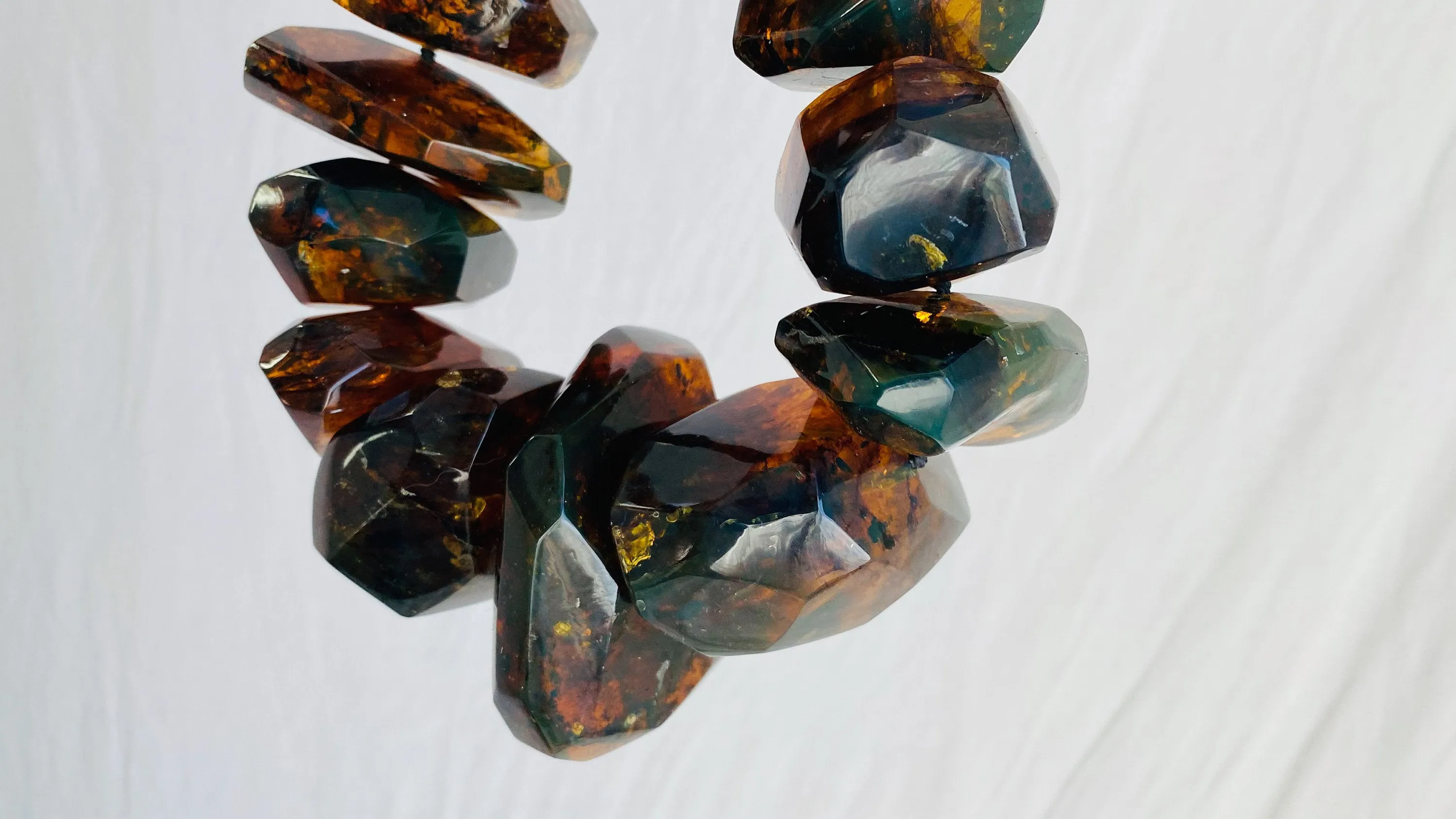 Huge Graduated Amber Necklace. Faceted. Mexican Amber. Dramatic and Gorgeous!