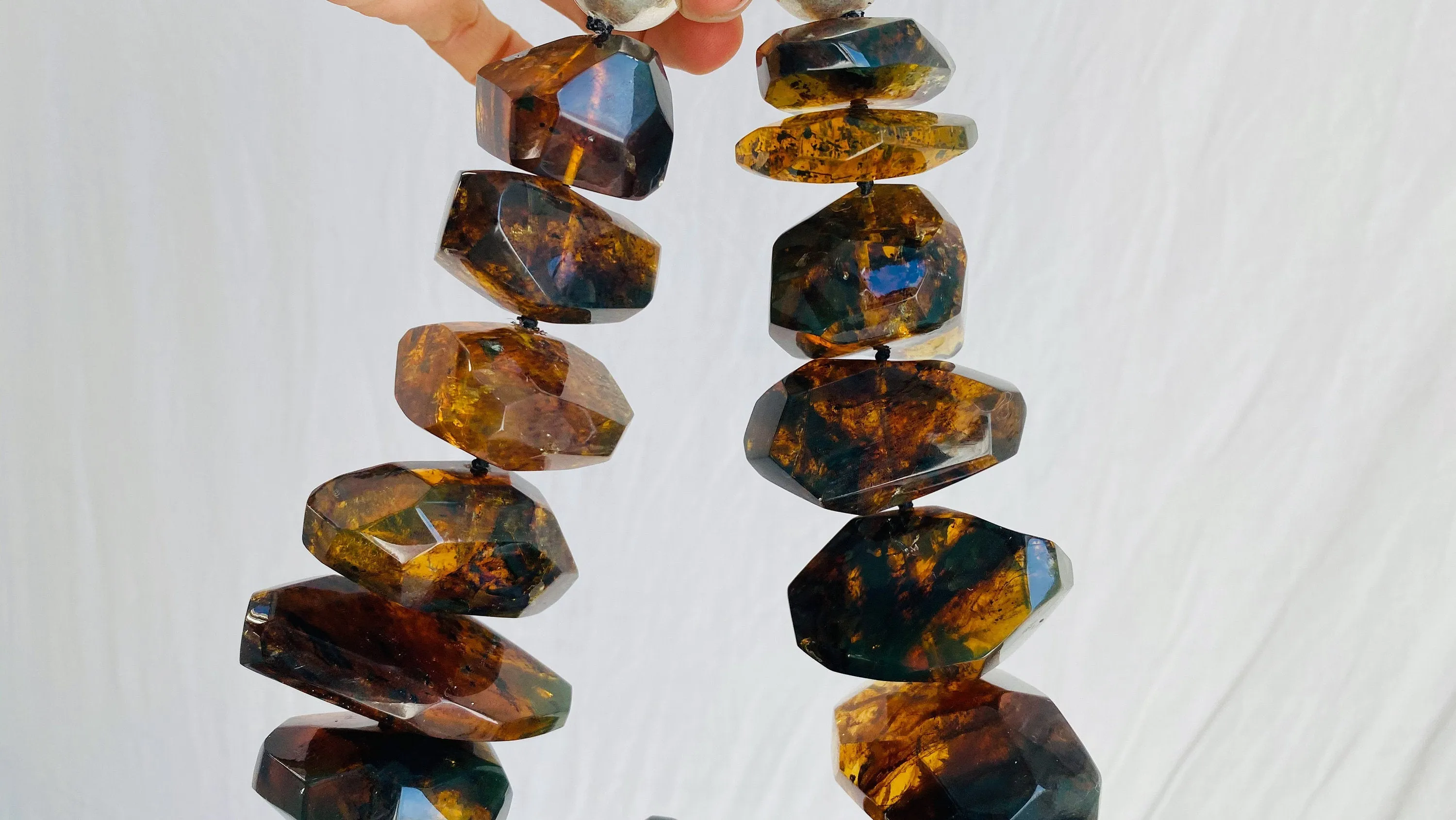 Huge Graduated Amber Necklace. Faceted. Mexican Amber. Dramatic and Gorgeous!