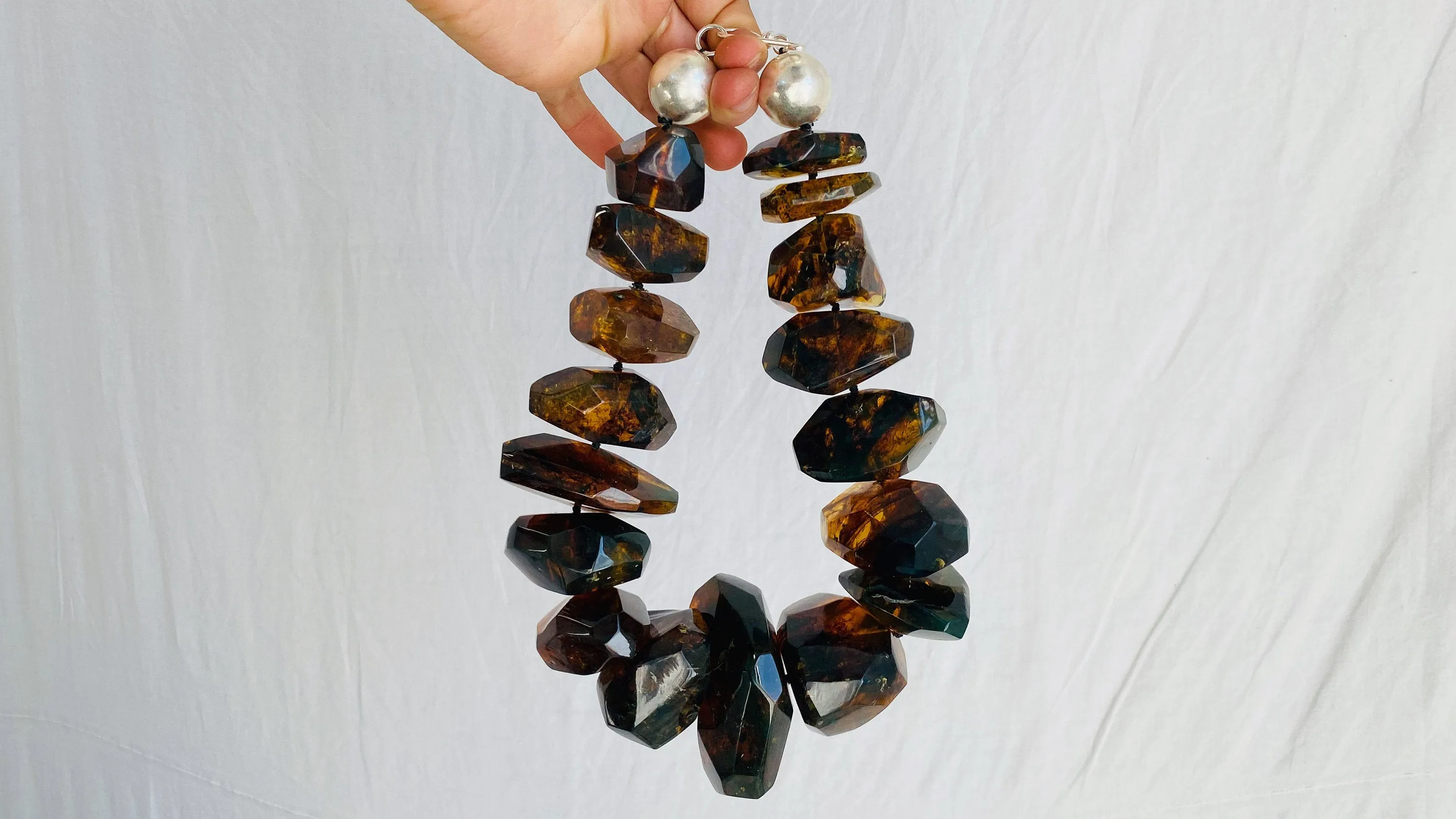 Huge Graduated Amber Necklace. Faceted. Mexican Amber. Dramatic and Gorgeous!