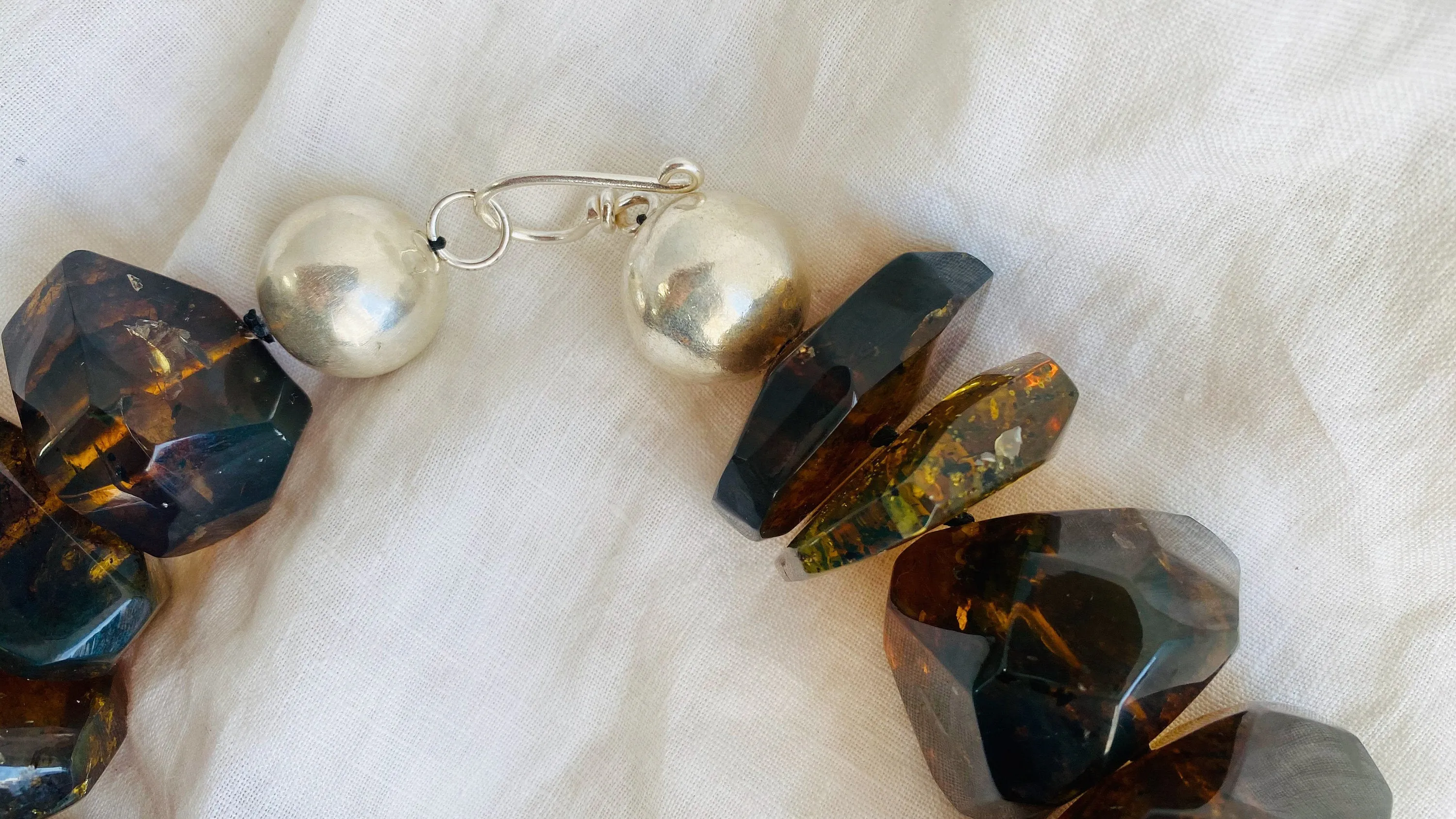 Huge Graduated Amber Necklace. Faceted. Mexican Amber. Dramatic and Gorgeous!