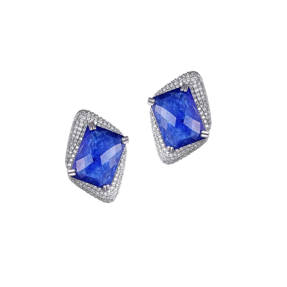 Kaj Fine Jewellery Tanzanite Diamond Studs in 18KT White Gold