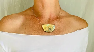 Labradorite and Silver Pendant Necklace. Snake Chain