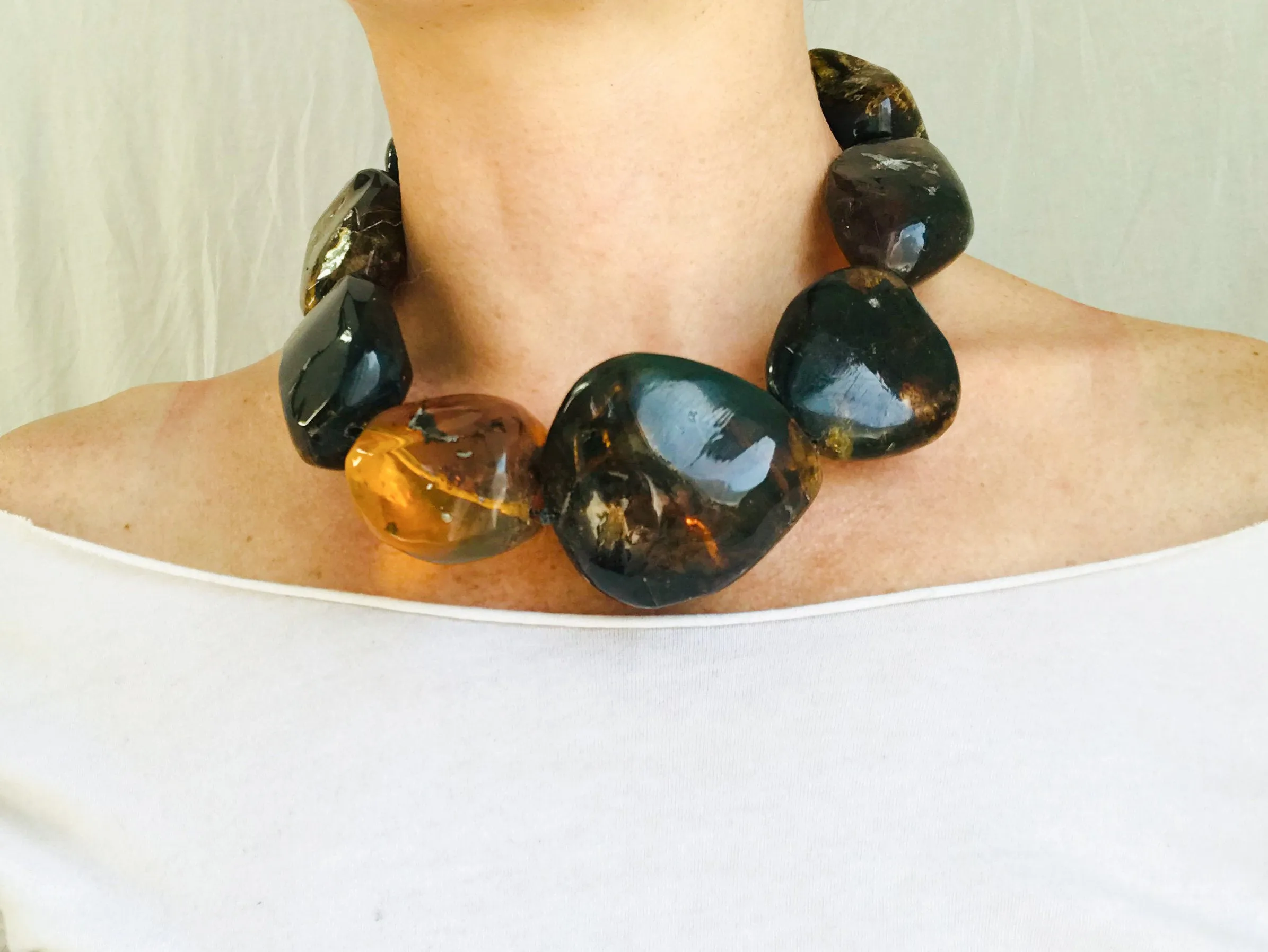 Large Amber Necklace. Mexican Amber.