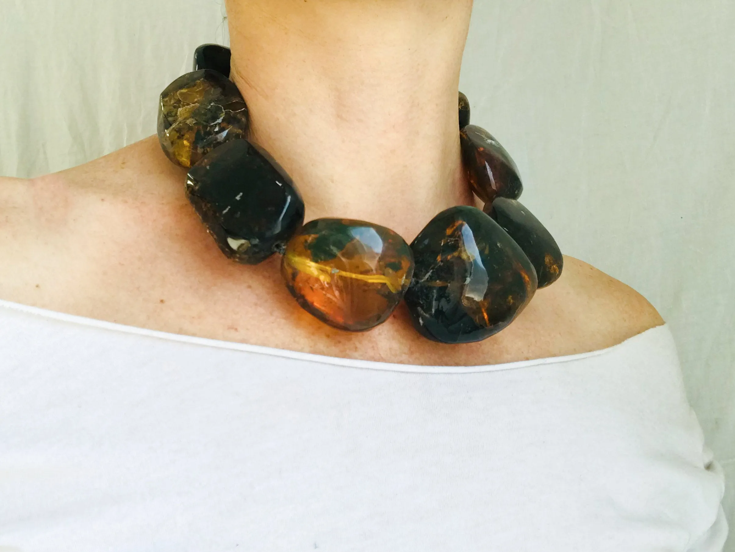 Large Amber Necklace. Mexican Amber.