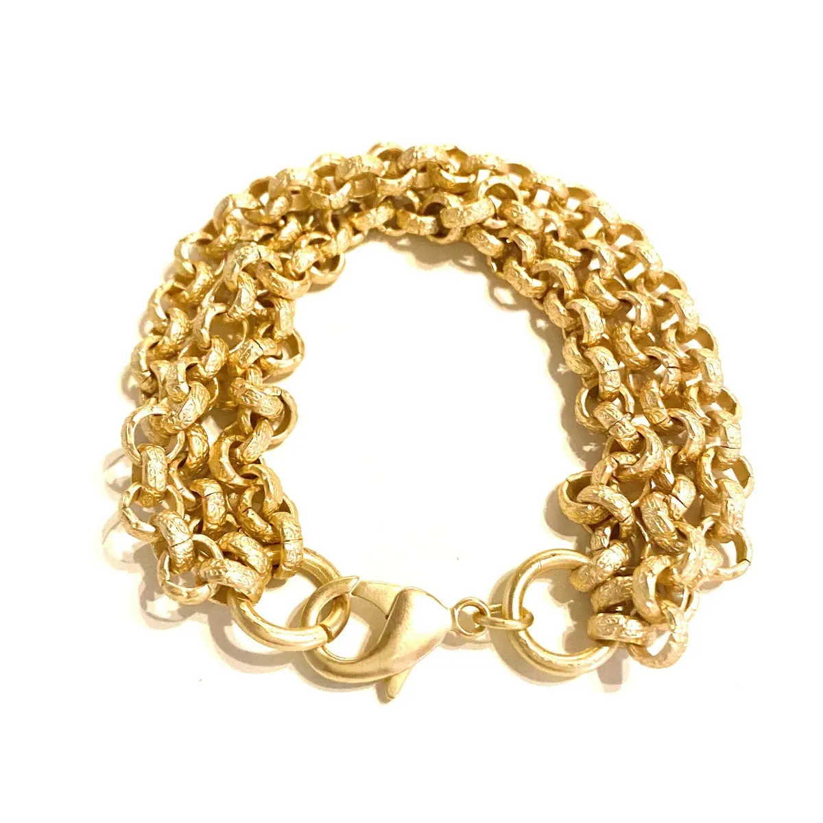 LJ Tabby Textured Gold Bracelet