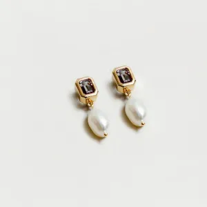 Penelope Rectangle Earrings (Alexandrite & Gold)