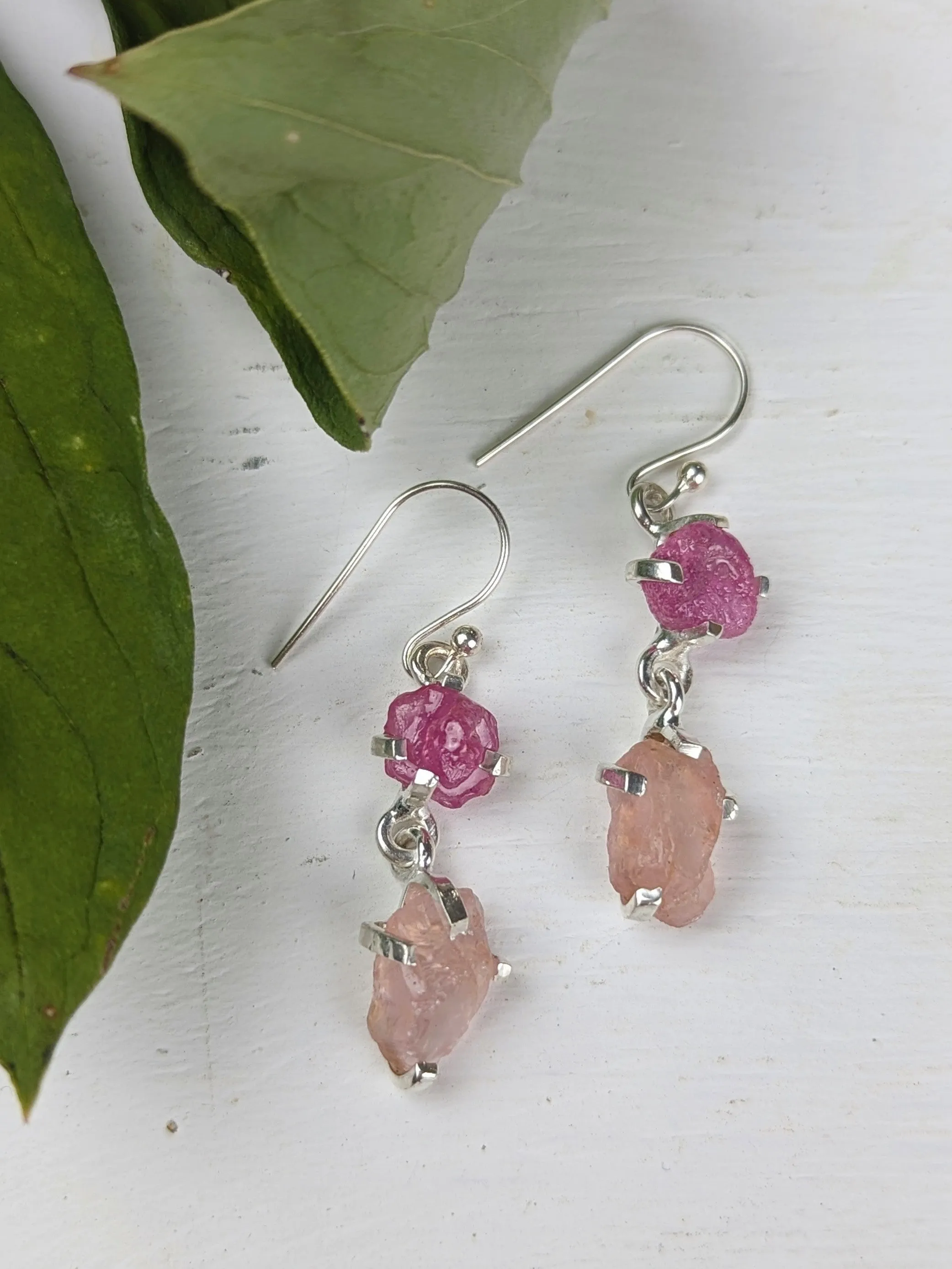 Raw Gem Duo Drop Earring