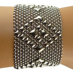 Sergio Gutierrez Liquid Metal Cuff Bracelet TB32 7.5 " SG Mesh